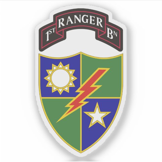 Sticker 1er Bataillon - 75e Régiment de Rangers (Devant)