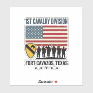 Sticker 1ère Division de Cavalerie Fort Hood Vintage Sh Mi