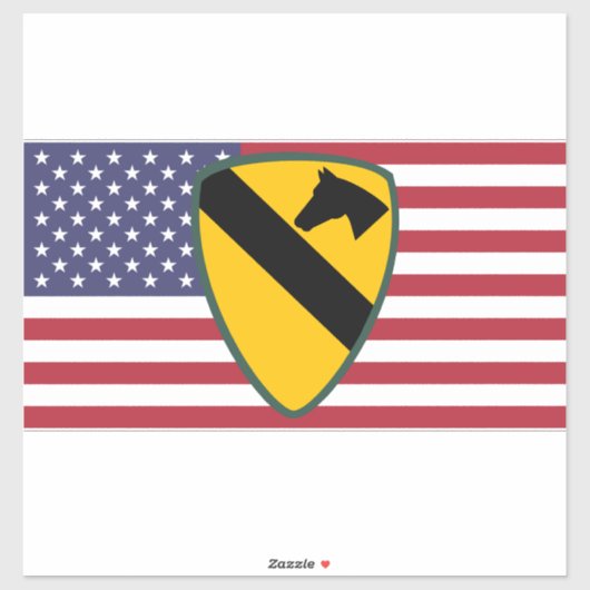 Sticker 1ère division de cavalerie Patch États-Unis (Feuille)
