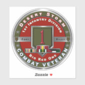 Sticker 1ère division d'infanterie Tempête du désert Vétér (Feuille)