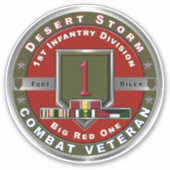 Sticker 1ère division d'infanterie Tempête du désert Vétér (Devant)