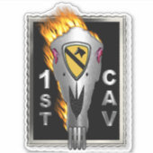 Sticker 1re division de cavalerie Crâne Customisé (Devant)