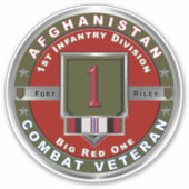 Sticker 1re division d'infanterie Afghanistan Vétéran viny (Devant)