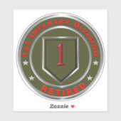 Sticker 1re Division d'infanterie Retraitée (Feuille)