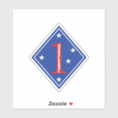 Sticker 1re division maritime Patch (États-Unis) (Feuille)