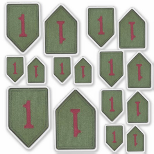 Sticker 1re FNI Division d'infanterie Big Red 1 Contour (Devant)