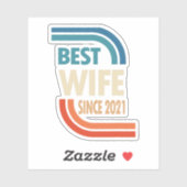 Sticker 1st Wedding Anniversary Best Wife Since 2021 (Feuille)