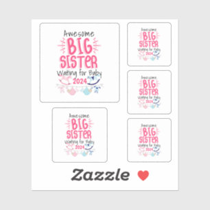 Sticker 2024 Big Sister Attente de nouveau bébé frère