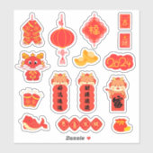 Sticker 2024 Dragon Joyeux Nouvel An Lunaire Chinois (Feuille)