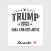 Sticker 2024 Trump reprend l'Amérique patriotique américai (Feuille)