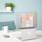 Sticker 2027 Micro Calendar Pastel Color Bujo Planner  (Ordinateur portable sur le bureau)