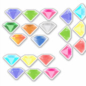 Sticker 20 Diamants de Couleurs Différentes - Pierres Préc (Devant)