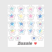 Sticker 20 Étoiles Pastel Rainbow Hologram Planner (Feuille)