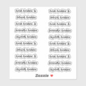 Sticker 20 Guest Names Modern Bold Calligraphie Script (Feuille)
