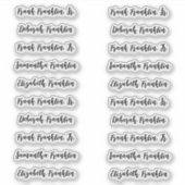 Sticker 20 Guest Names Modern Bold Calligraphie Script (Devant)