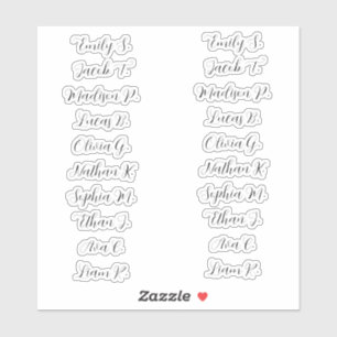 Sticker 20 Invités Moderne Élégante Calligraphie
