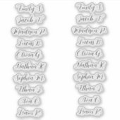 Sticker 20 Invités Moderne Élégante Calligraphie (Devant)