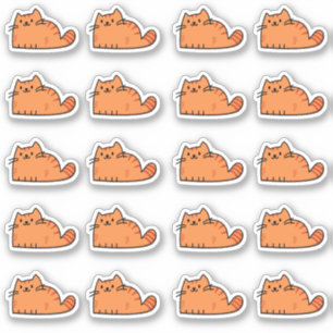 Sticker 20 Mélange Planner De Chat Orange