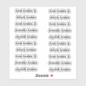 Sticker 20 Noms d'invités Écriture Calligraphique Moderne (Feuille)