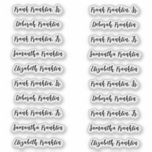 Sticker 20 Noms d'invités Écriture Calligraphique Moderne 