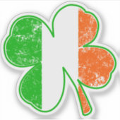 Sticker 20 Petits Shamrocks Irlandais Drapeau Grunge Style (Devant)