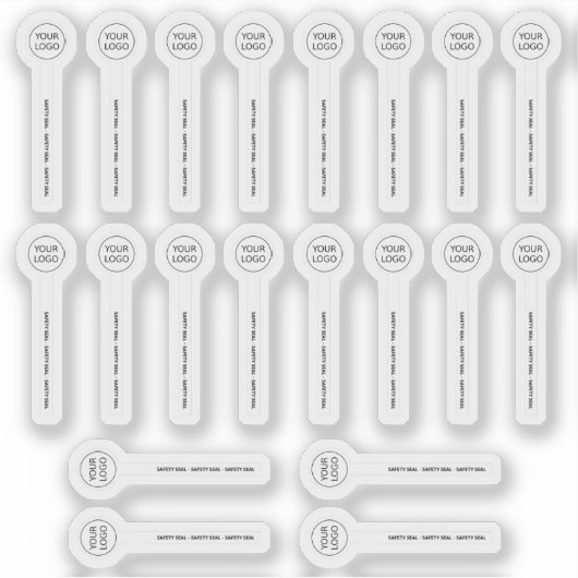 Sticker 20 phoques de sécurité transparent à lèvres blancs (Devant)