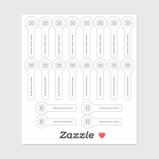Sticker 20 phoques de sécurité transparent à lèvres blancs (Feuille)