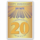 Sticker 20 Year | Golden Ray 12 Step CUSTOM NAME (Devant)