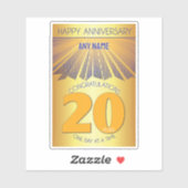Sticker 20 Year | Golden Ray 12 Step CUSTOM NAME (Feuille)