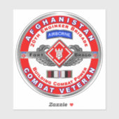Sticker 20e brigade du génie Afghanistan Vétéran (Feuille)