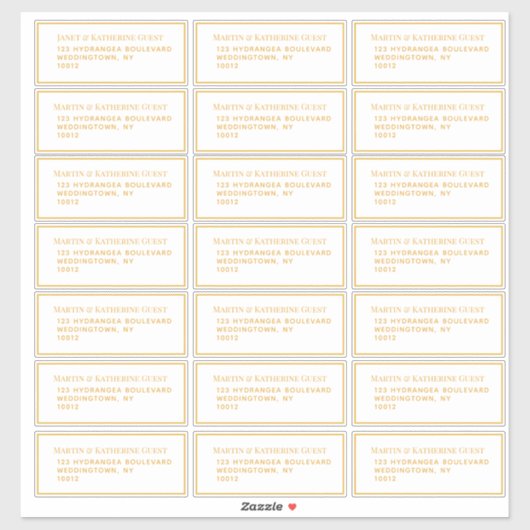Sticker 21 Modèle d'adresse invité Chaque Gold de 1,75 x 4 (Feuille)