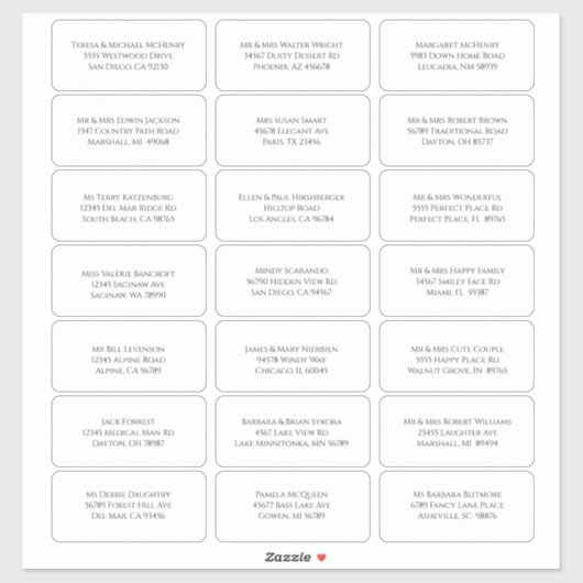 Sticker 21 Noms individuels minimalistes modernes (Feuille)