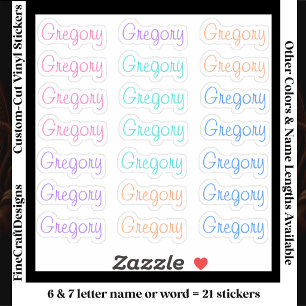 Sticker 21 Personnalisé Moderne 6/7 Lettres Nom Mot Tendan