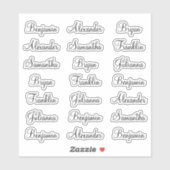 Sticker 21 Premiers noms invités Calligraphie moderne élég (Feuille)