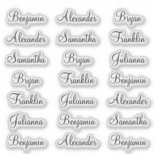 Sticker 21 Premiers noms invités Calligraphie moderne élég