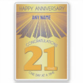 Sticker 21 Year | Golden Ray 12 Step CUSTOM NAME (Devant)