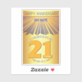 Sticker 21 Year | Golden Ray 12 Step CUSTOM NAME (Feuille)