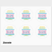 Sticker 21e Anniversaire Blue Pink Cake (Feuille)