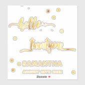 Sticker 21e anniversaire bonjour twentyone nom or (Feuille)