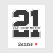 Sticker 21e anniversaire personnalisé Moderne (Feuille)