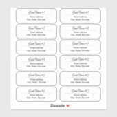 Sticker 24 Guest Names Clear  Labels (Feuille)