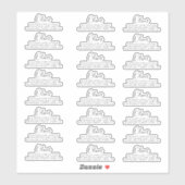 Sticker 24 x Adresse de retour Signature classique Noir Bl (Feuille)