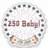 Sticker 250 Baby America 250 Patriotic Fireworks Design (Recto)