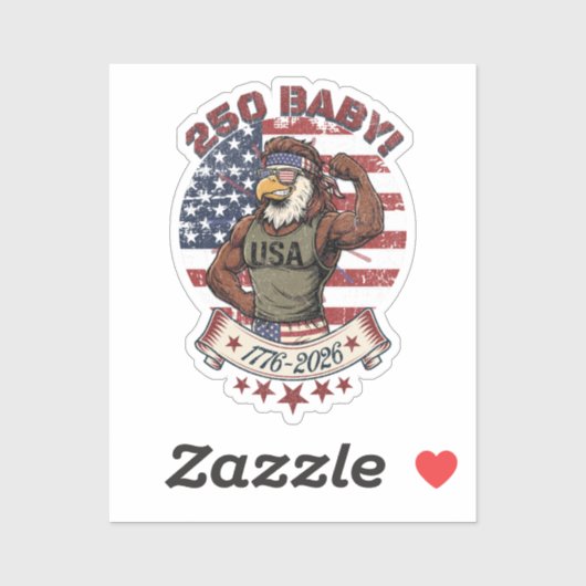 Sticker 250 Baby! American Patriotic Eagle Flex 1776-2026 (Feuille)