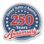 Sticker 250 Years of American Independence Patriotic (Devant)
