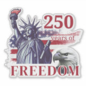Sticker 250th Anniversary USA Flag Liberty Eagle Freedom (Devant)