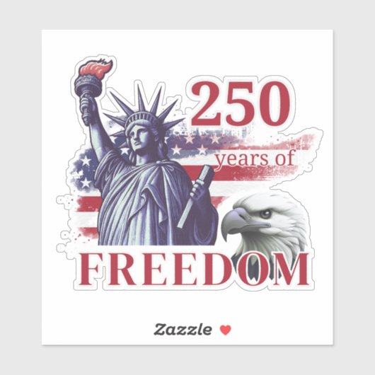 Sticker 250th Anniversary USA Flag Liberty Eagle Freedom (Feuille)