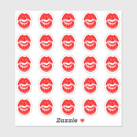 Sticker 25 Bouton rouge brillant (Feuille)