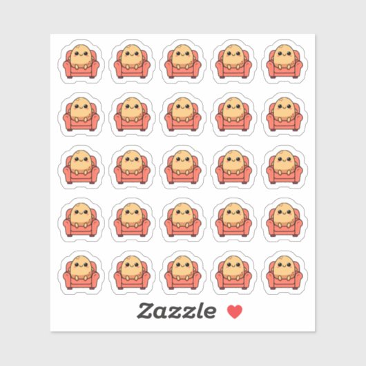 Sticker 25 Canapés Potato Kawaii Planner (Feuille)