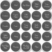 Sticker 25 Épices cercles noirs et blancs (Devant)